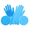Pet Grooming Gloves Dog Cat Bathing Cleaning Glove Shampoo Scrubber Clean Soft Silicone Hair Removal Glove Hand Skin Protection