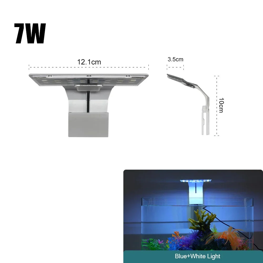 Ultra Thin LED Aquarium Light 5W/10W/15W Aquatic Plant Lighting Waterproof Clip-on Lamp For Fish Tank Plants Grow Light