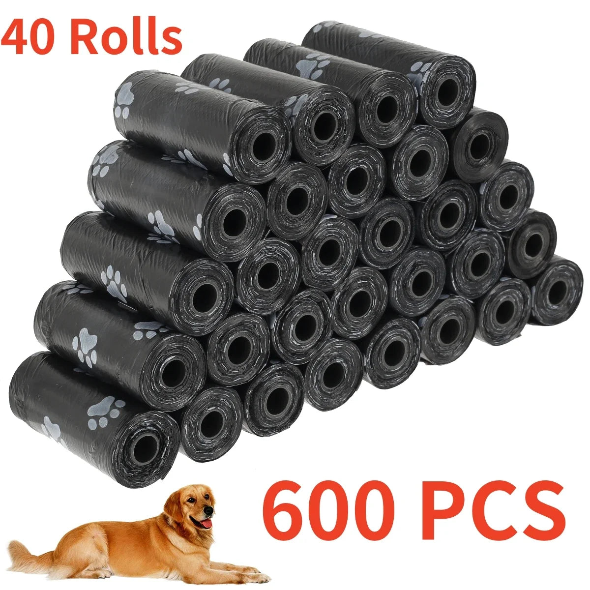 2/40Rolls Pet Dog Poop Bags Dispenser Collector Garbage Bag Puppy Cat Pooper Scooper Bag Small Rolls Outdoor Clean Pets Supplies