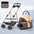 3 in 1 Folding Pet Stroller Detachable Carrier Easy Lock Canopy 30lbs for Medium Dogs Small Dogs Cats