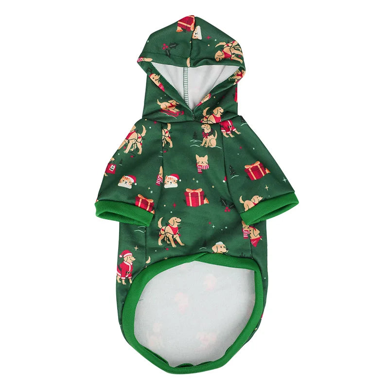 New Arrival Pet Christmas Hoodie Dog Holiday Clothes Festive Pet Apparel