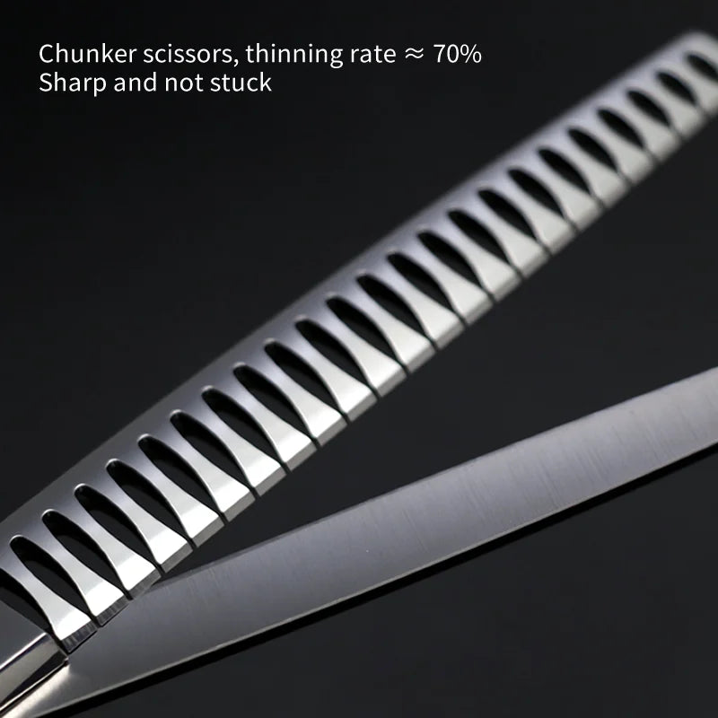 Crane 8 Inch Professional Pet Scissors Set Dog Grooming Scissor VG10 Steel Kit High-end Straight Curved Chunker Thinning Shears