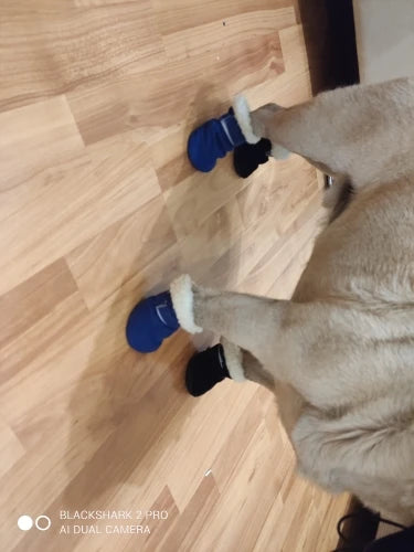 4pcs Winter Dog Shoes Waterproof Shoes For Medium Dogs Winter Boots For Small Dogs Warm Chihuahua Teeth Puppy Socks Yorkshire