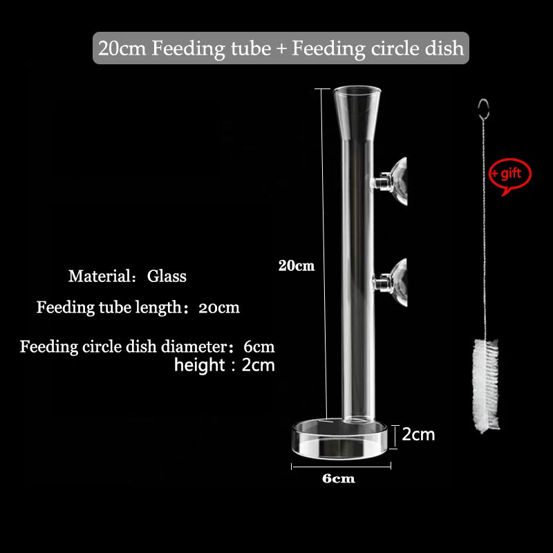 Glass Aquarium Feeder Tube Dish Transparent Fish Tank Shrimp Snail Food Feeder Bowl Aquarium Feeding Accessories Shrimp Feeders