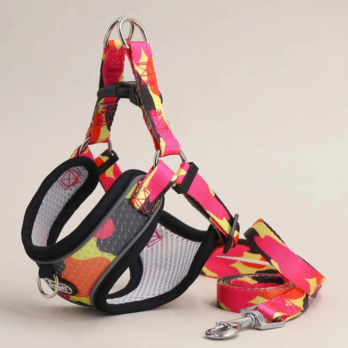 One Dog Harness and Leash Set - Comfort Adjustable - Escape Prevention Pet Leash Vest - For Small to Medium Dogs