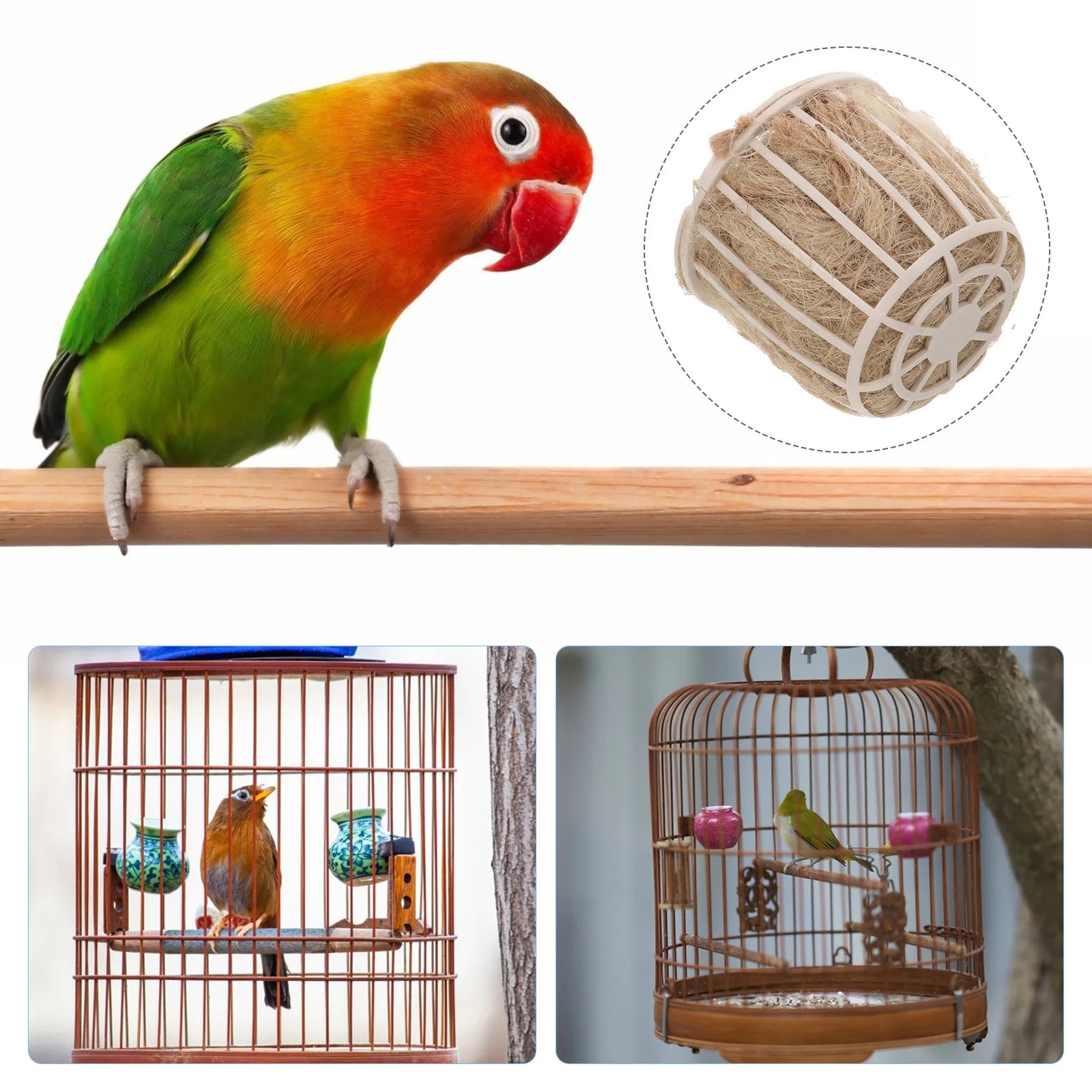 Bird Nest Toy Bird Cage Canary Hatching Breeding Bowl Parrot Hideaway Shelter for Budgie Finches Parakeet Conures Cockatiel