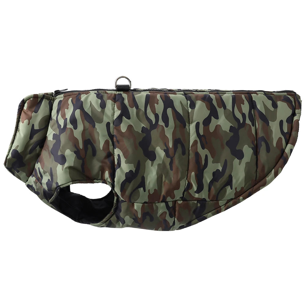 Winter Dog Clothes Coat Waterproof Puppy Cat Jacket For Large Dogs Camouflage Print Warm Windproof Pet Labrodor Apparel Costume