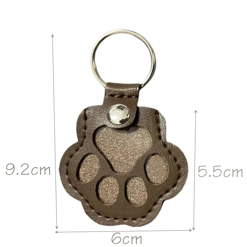 Pet Hair Memorial Keychain PU Leather Keepsake Locket for Cat Dog Fur Pet Hair Storage Pendant Handbag Hanging Accessories