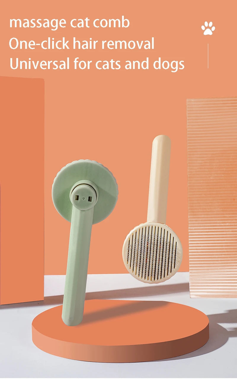 Pet Hair Removal Comb Cat Brush Self Cleaning Slicker Brush for Cats Dogs Hair Remover Scraper Pet Grooming Tool Cat Accessories