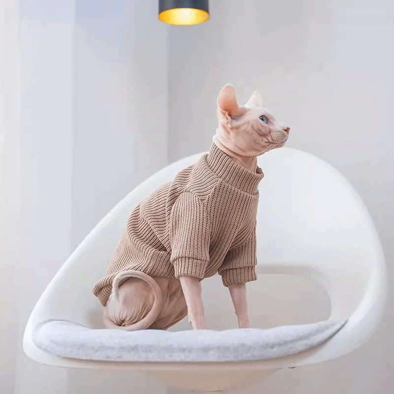Autumn and winter dog casual simple solid color pullover sweater for small and medium-sized dogs warm cat two-legged pet dog clo