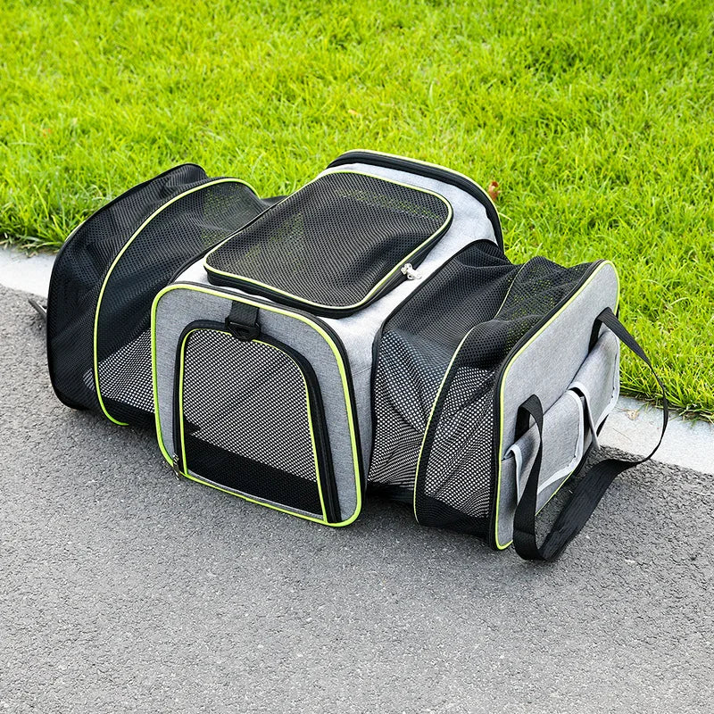 Pet Bag 1PC Cats and Dogs Chest Breathable Folding Portable Trolley Double Shoulder Handheld Crossbody Outdoor Bag Pet Products