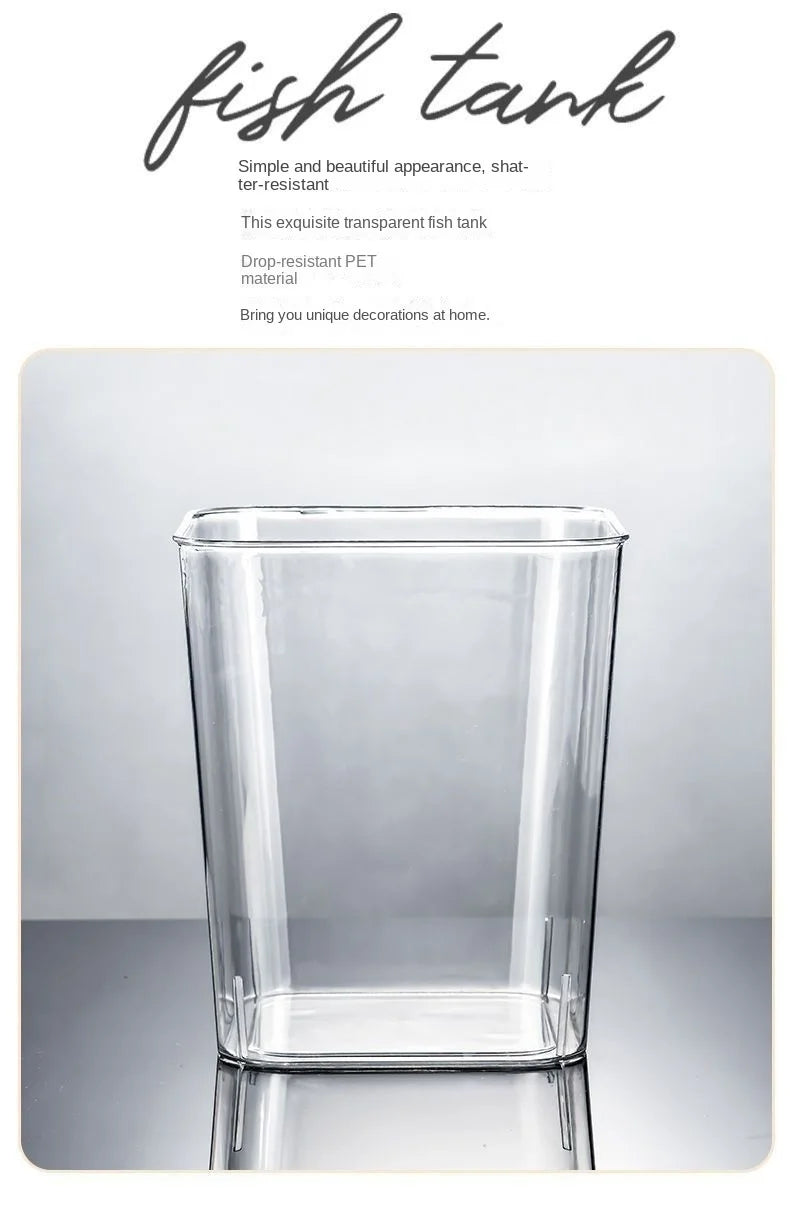 PET Aquarium Box Plastics Ultra-white Organic Glass Explosion-proof Fish Tank Tabletop Small Ecological Water Tank