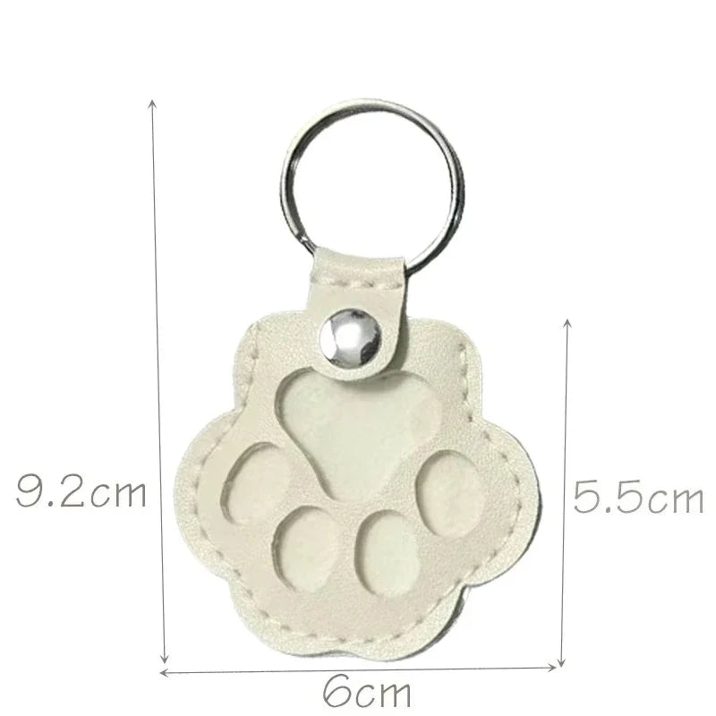 Pet Hair Commemorative Keychain Pu Leather Cat And Dog Fur Souvenir Keychain Dog Paw Pendant Pet Hair Storage Pendant Decoration