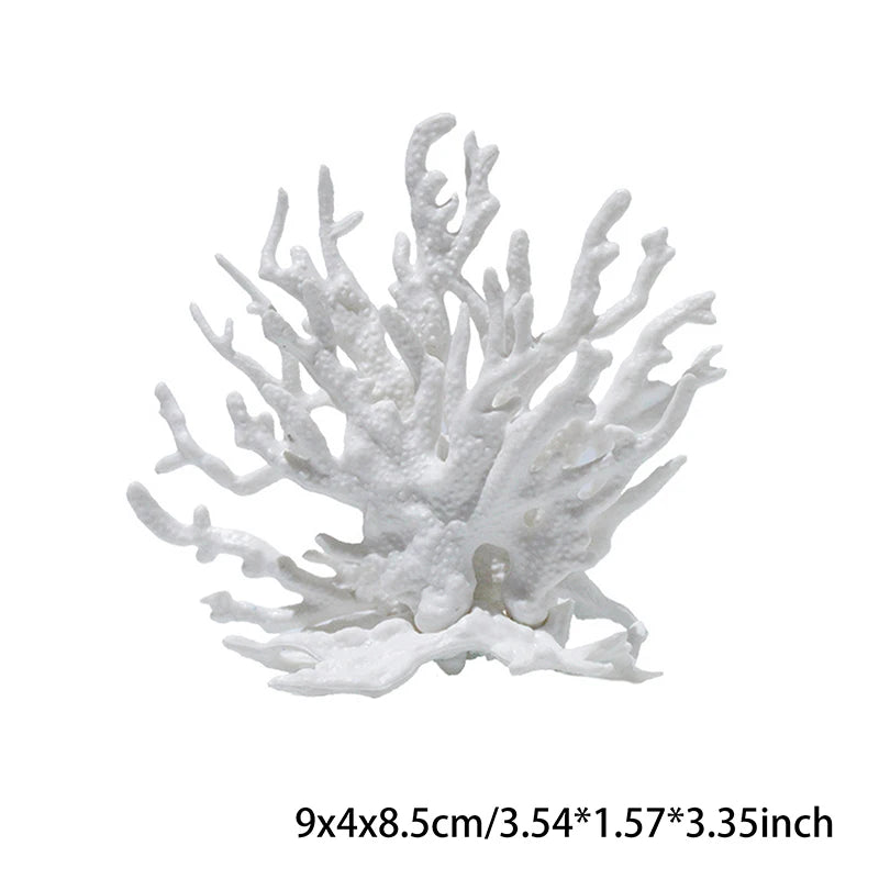 Mini Fish Tank Decorartion Resin Simulation Coral Micro Landscape Fish Tank Starfish Aquarium Decor Ornaments Plants Accessories