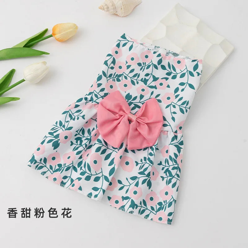 Small Dog Flower Princess Dress Kitty Teddy New Pet Clothes Cute Dog Skirt Summer Thin Pet Accessories Chihuahua Apparel