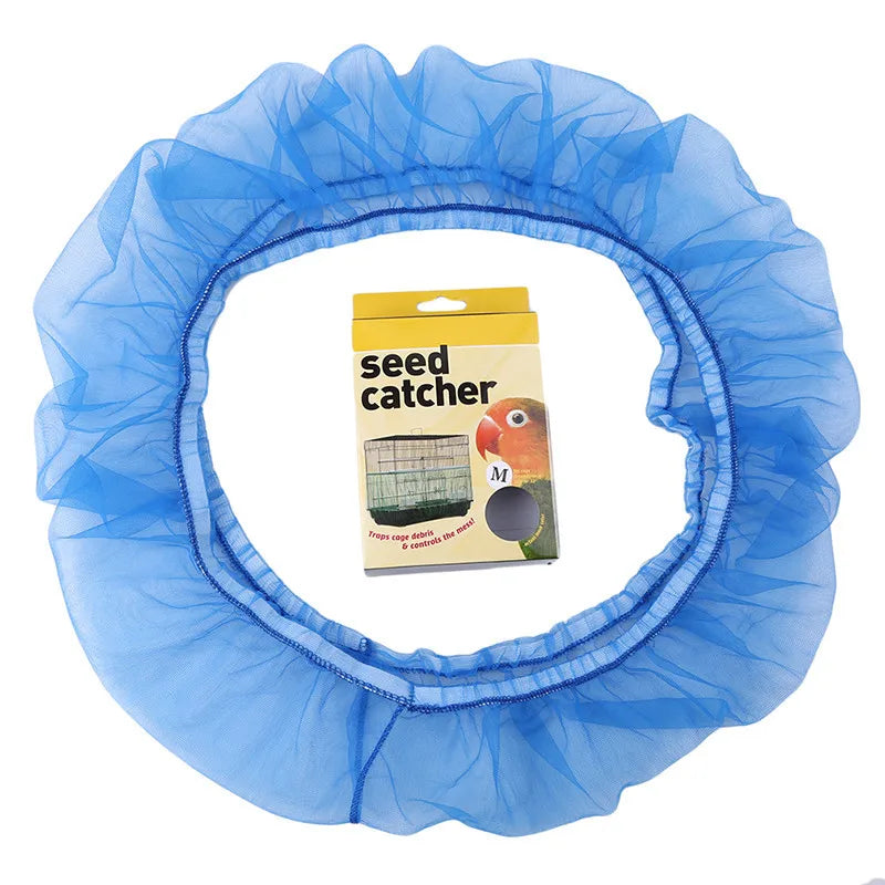Receptor Seed Guard Nylon Mesh Bird Parrot Cover Soft Easy Cleaning Nylon Airy Fabric Mesh Bird Cage Cover Seed Catcher Guard