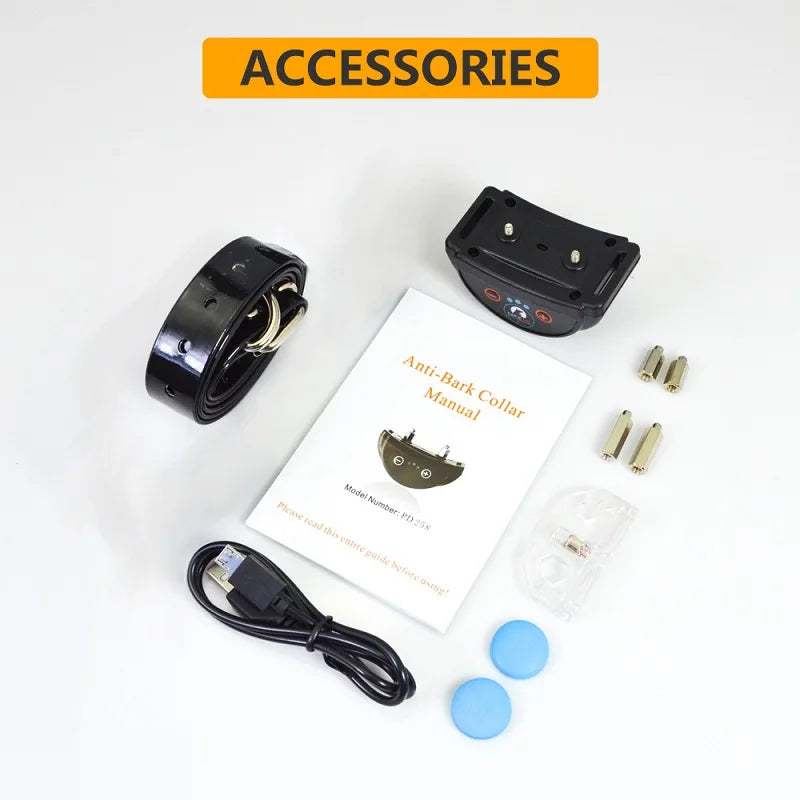 Dog Anti-Bark Collar for Large Dogs , Static Shock & Vibration Training Collar with 5 Adjustable Sensitivity Levels Beep & Shock