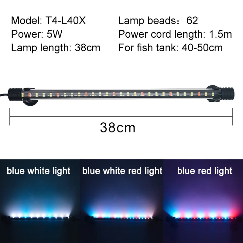 Waterproof LED Aquarium Light Fish Tank Underwater Lamp Clip Light Aquariums Decor Lighting Submersible Lamp Plant Grow 220-240V