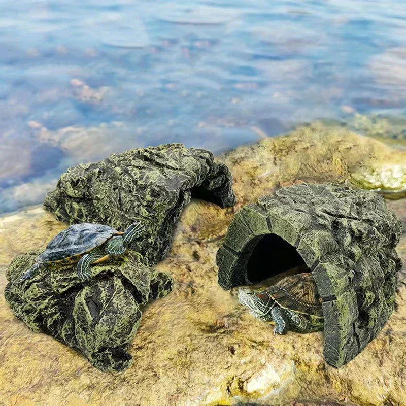 New Aquarium Decoration Resin Aquatic Fish Tank Ornament Decor Artificial Reptile Terrarium Turtle Accessories