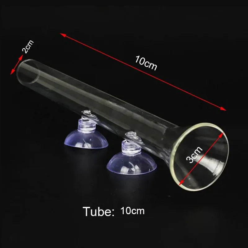 Glass Aquarium Feeder Tube Dish Transparent Fish Tank Shrimp Snail Food Feeder Bowl Aquarium Feeding Accessories Shrimp Feeding