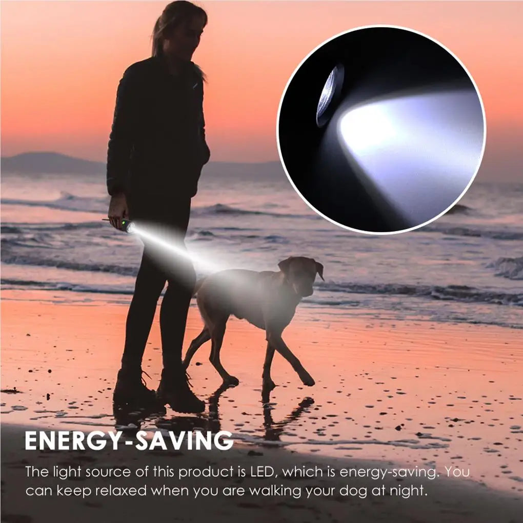 Waste Bags Dispenser Flashlight Poop Connection Holder Pet Litter Box with Light Pet Leash Pendant Outdoor Equipment Dog