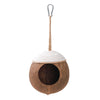 Coconut Bird Nest Hut with Ladder for Parrots Parakeet Conures Cockatiel - Small Animals House Pet Cage Habitats Decor
