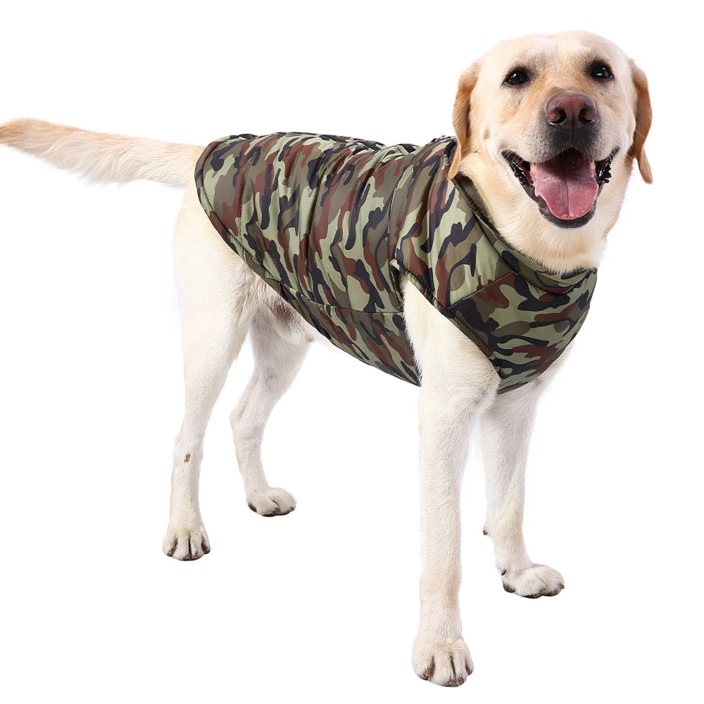 Winter Dog Clothes Coat Waterproof Puppy Cat Jacket For Large Dogs Camouflage Print Warm Windproof Pet Labrodor Apparel Costume