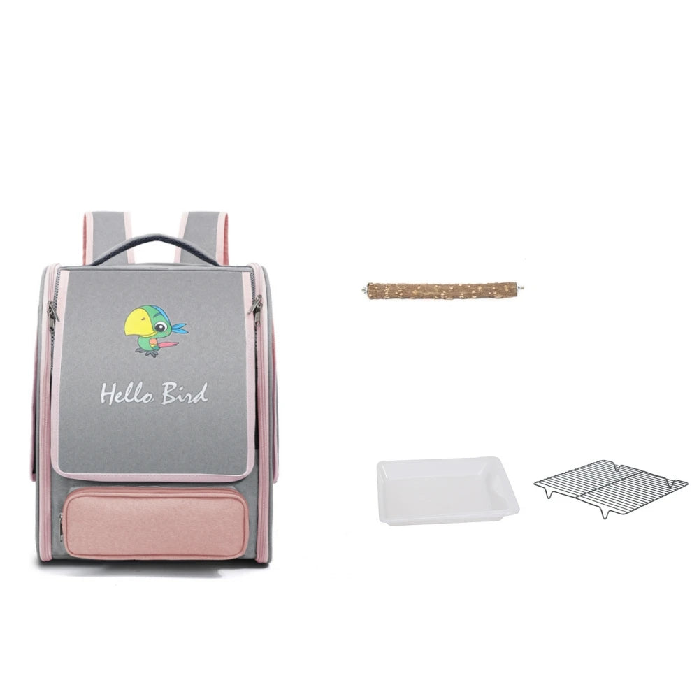 Portable Bird Carrier Bird Backpack Bag with Perch and Tray for Parrots Parakeets Cockatiels Pets Travel Large space Bird Cage