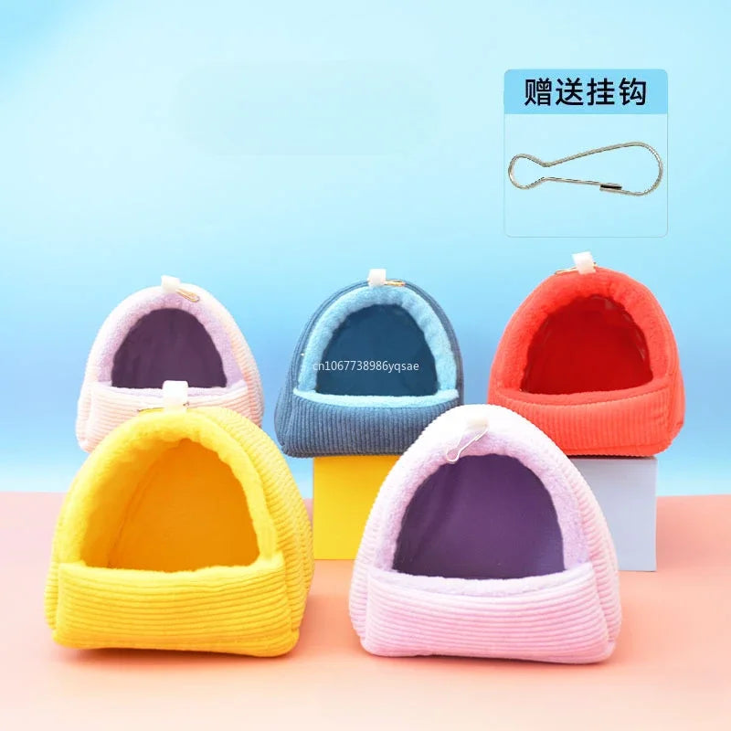 Cute Winter Warm Bird Cage Parrot Cotton Nest Budgie for Hammock Hut Tent Bed Hanging Cave Pet Products Bird Cage Accessories