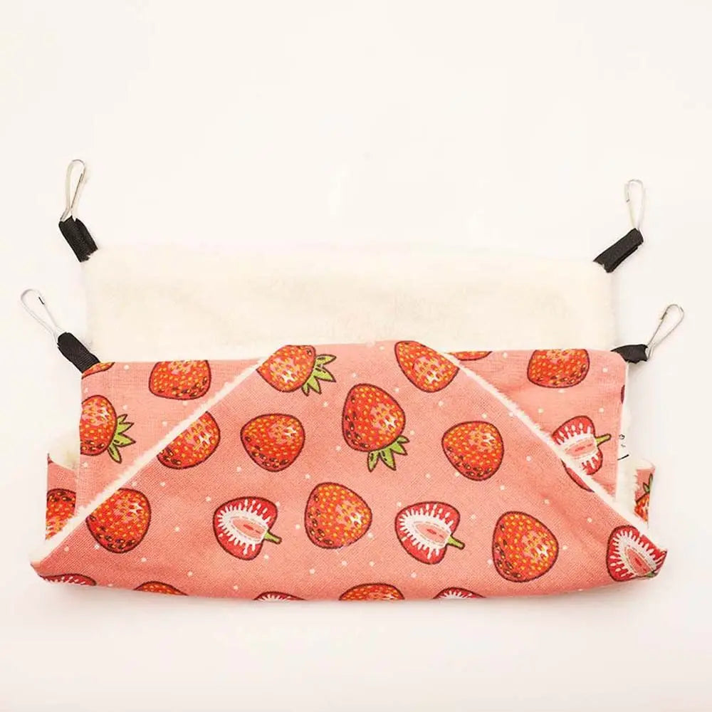 Warm Winter Plush For Small Animal Pet Cage Accessories Hamster House Rat Bed Guinea Pig Hideout Hanging Hammock