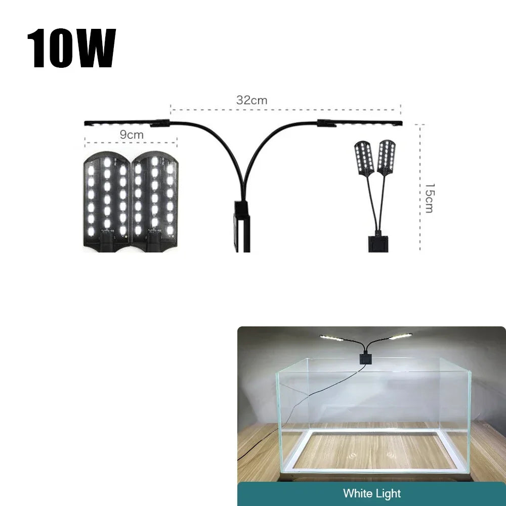 Ultra Thin LED Aquarium Light 5W/10W/15W Aquatic Plant Lighting Waterproof Clip-on Lamp For Fish Tank Plants Grow Light