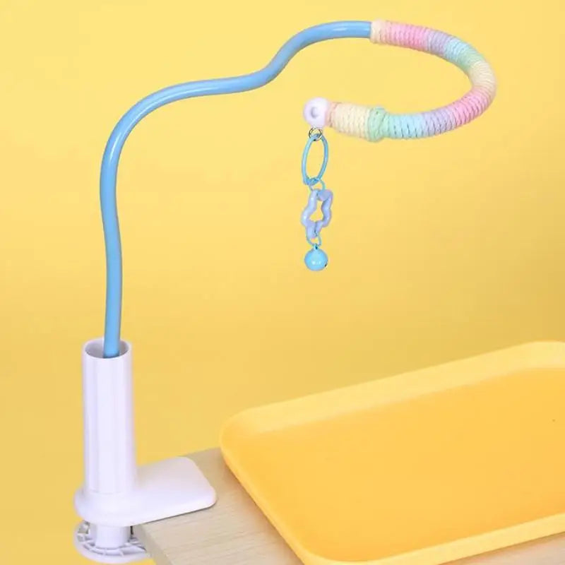 【E】Bird Perch Stand Bird Training Portable Tabletop Platform Parrot Lovebirds Indoor Budgies Bending Stand Cage Accessories