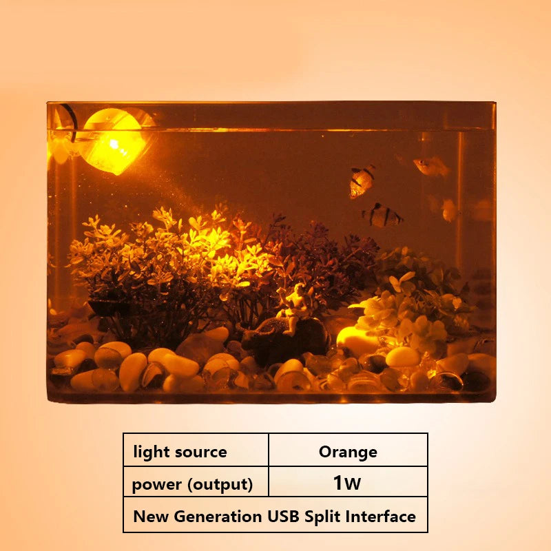 LED Aquarium Spotlight Saving Power But High Brightness Seven Gradient Night Light Various Angles Exposure USB Waterproof Diving