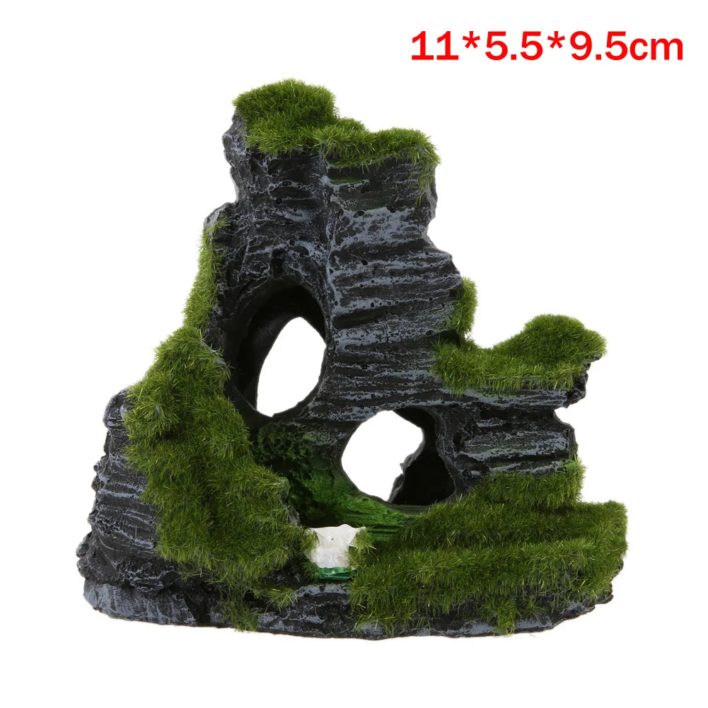 Aquarium Hollow Log Decor Multifunction Resin Fish Hiding Cave Non-toxic Aquarium Dead Wood Decoration for Fish Tank Aquarium