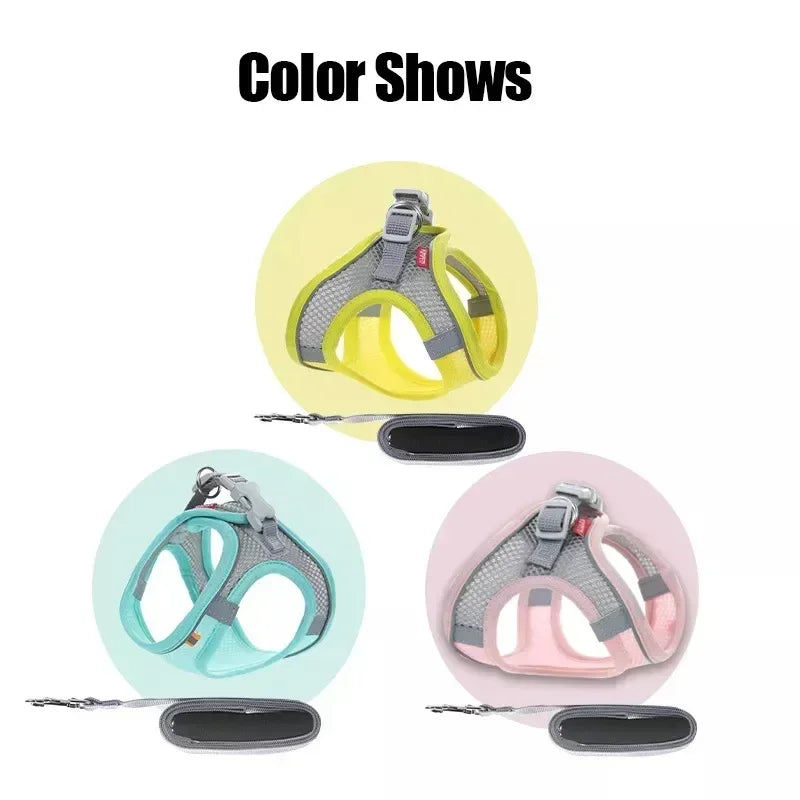 Cats Dog Accessories Small Dog Collar Safety Vest Pet Chest Rope Dogs Cover Breathable Adjustable Harnesses Supplies Products