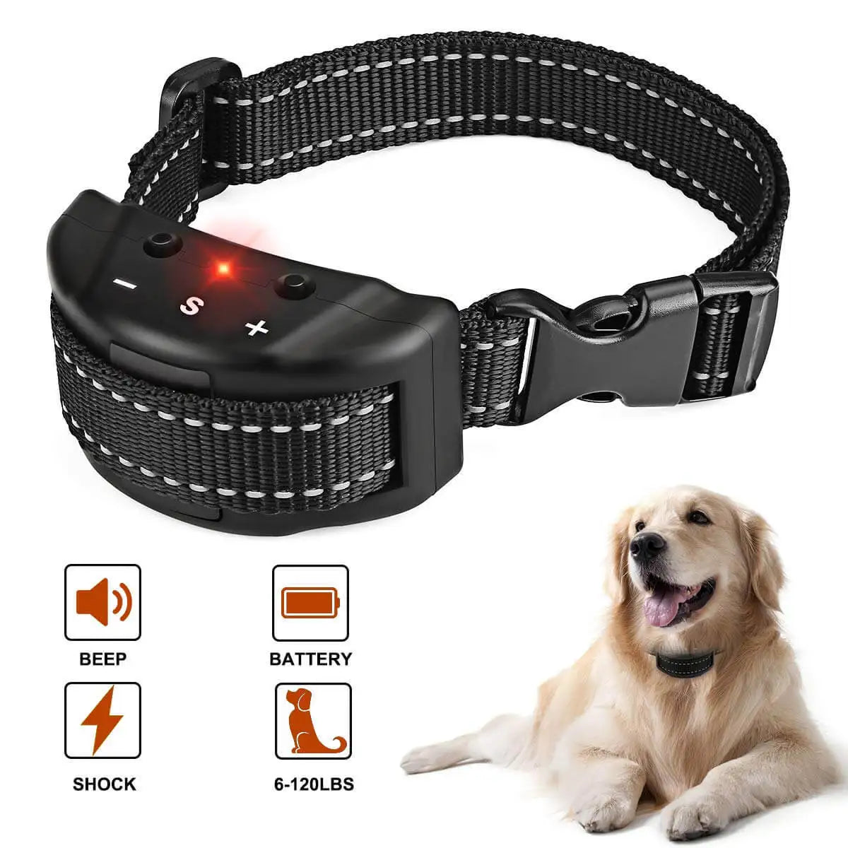 Electric Dog Training Collar Waterproof Dog Bark Collar USB Rechargeable Anti Barking Device Pet Dogs Accessories