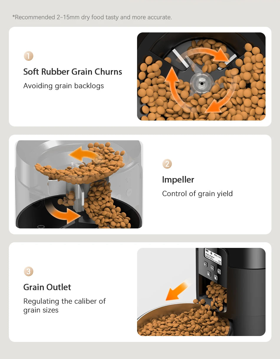 ROJECO 2L Automatic Pet Feeder Smart Cat Food Kibble Dispenser Button Version Smart Control Auto Dog Feeder For Cat Dog Supplies