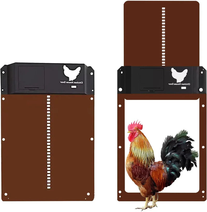 Automatic Chicken Coop Door Chicken House Door Light Sensor Farm Chicken Opener Pets Duck Cage Door Supplies Battery Powered