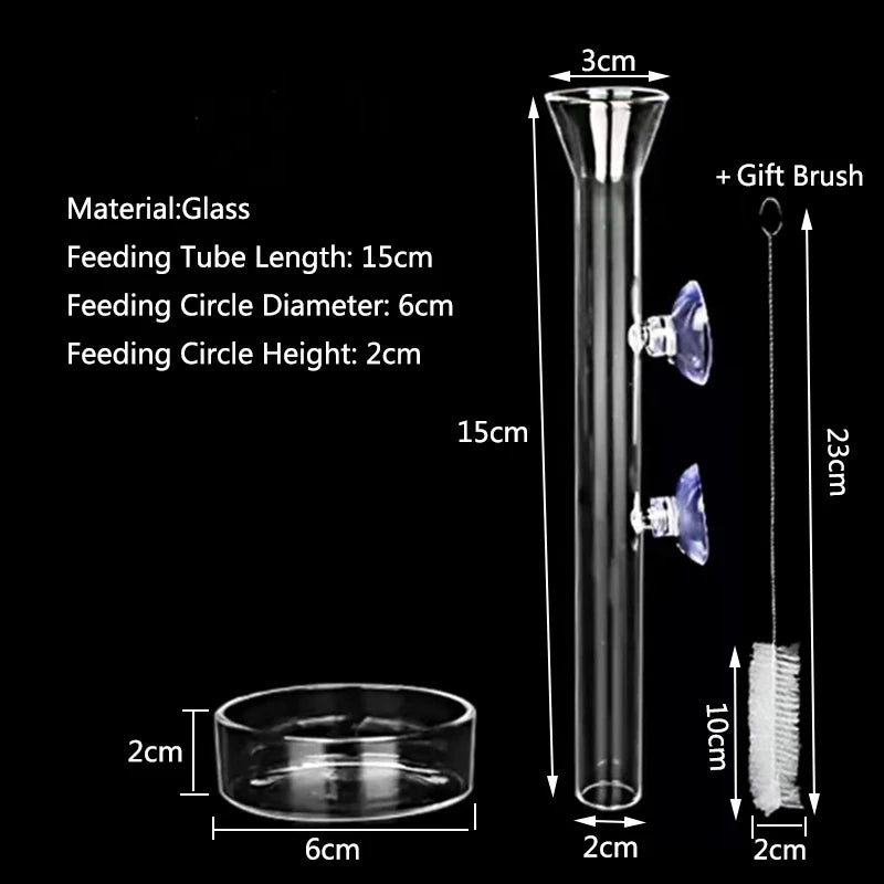 Glass Aquarium Feeder Tube Dish Transparent Fish Tank Shrimp Snail Food Feeder Bowl Aquarium Feeding Accessories Shrimp Feeding