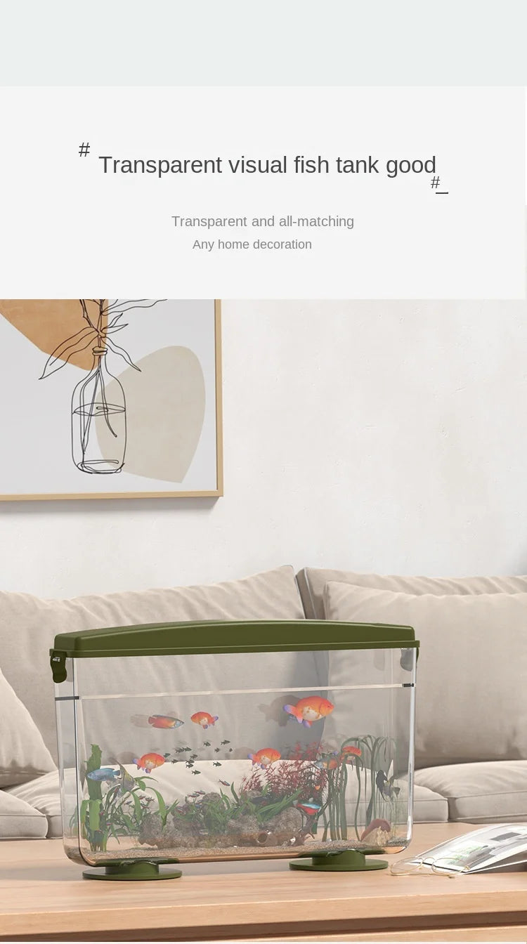 PET Aquariums Shrimp Cover Small Fish Shrimps Turtle Tank Insect Specialized Container Mini Portable Ecosystem Watertank