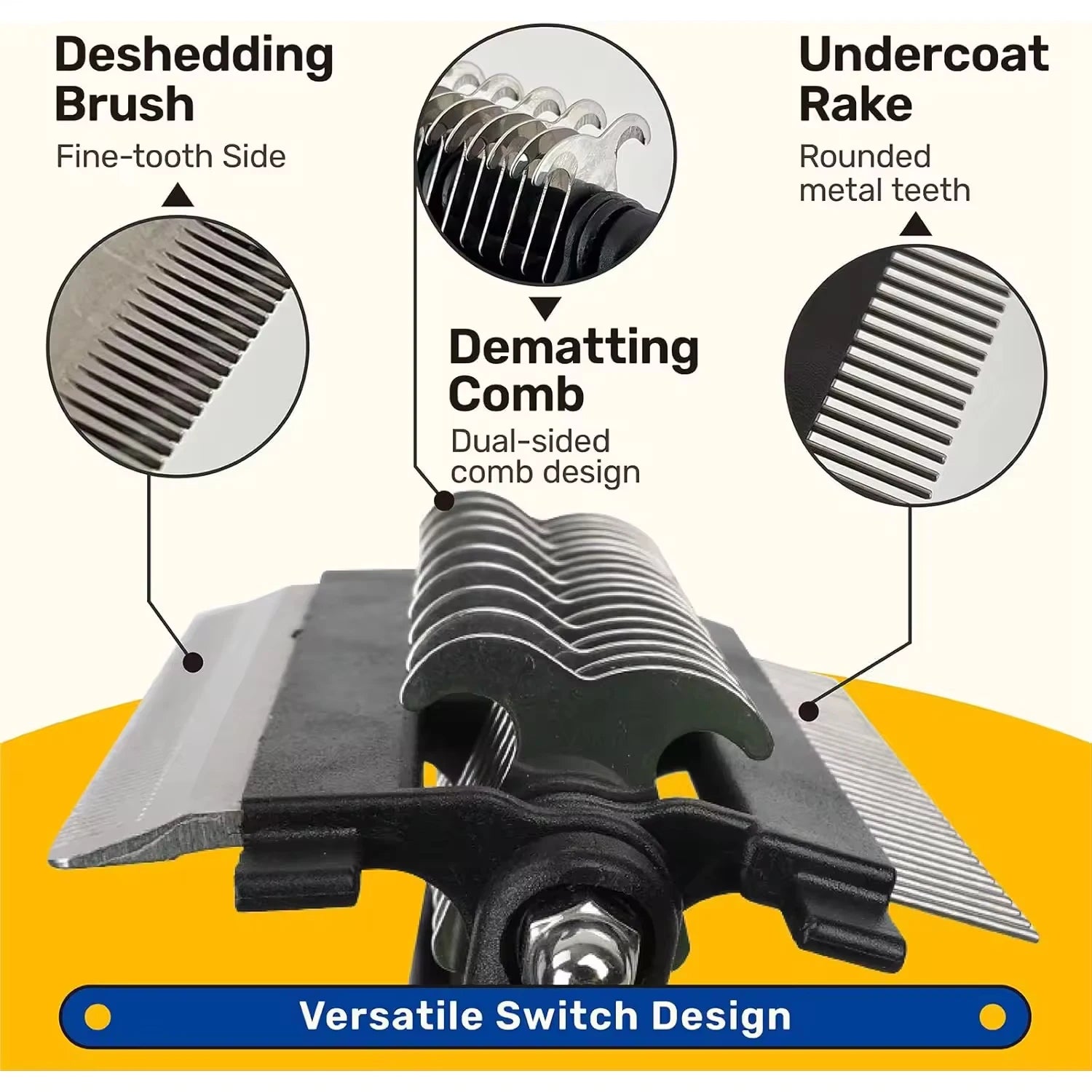 3 in 1 Cat Comb Brushes Dogs Grooming Shedding Supplies Dog Hair Remover Pet Deshedding Brush Pet Fur Knot Cutter Puppy