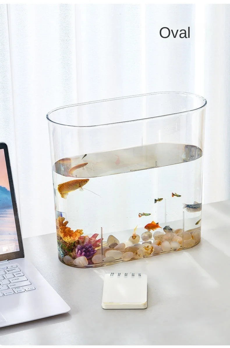 PET Aquarium Box Plastics Ultra-white Organic Glass Explosion-proof Fish Tank Tabletop Small Ecological Water Tank