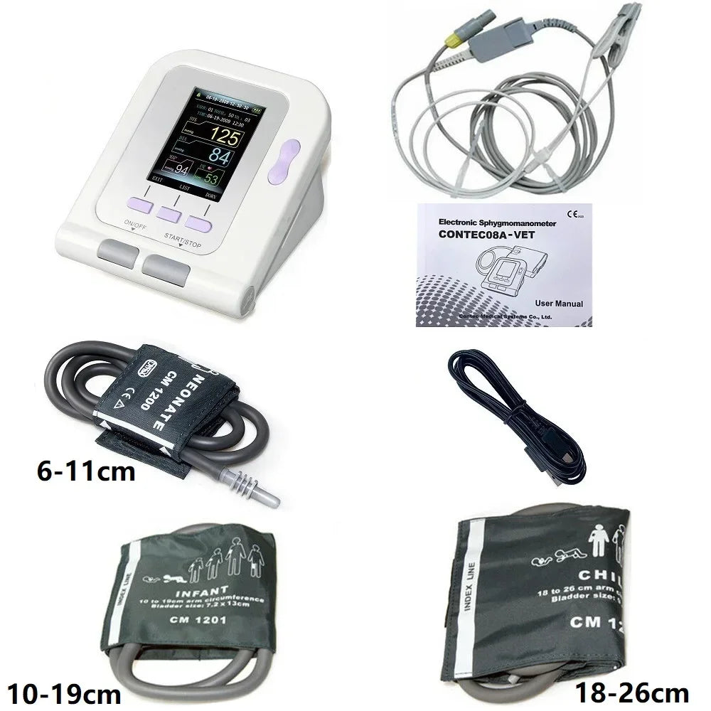 CONTEC08a Vet Animal Blood Pressure Detector Can Be Equipped With Blood Oxygen Function Probe And Cuff Of Various Sizes
