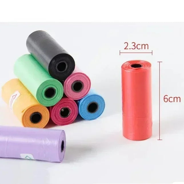 Pet Poop Bag Solid Color Printed Pet Garbage Bag Cleaning Poop Bag Walking Dog Portable Toilet Bag Dog Supplies Poop Bag Set