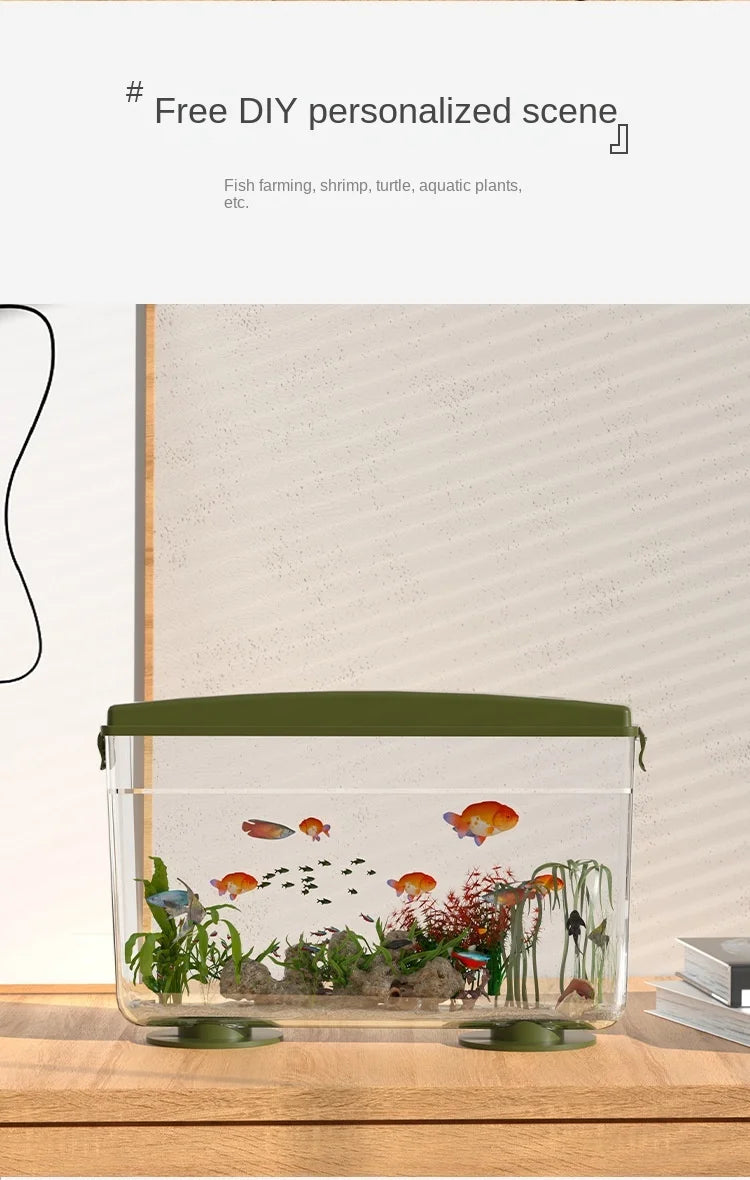 PET Aquariums Shrimp Cover Small Fish Shrimps Turtle Tank Insect Specialized Container Mini Portable Ecosystem Watertank