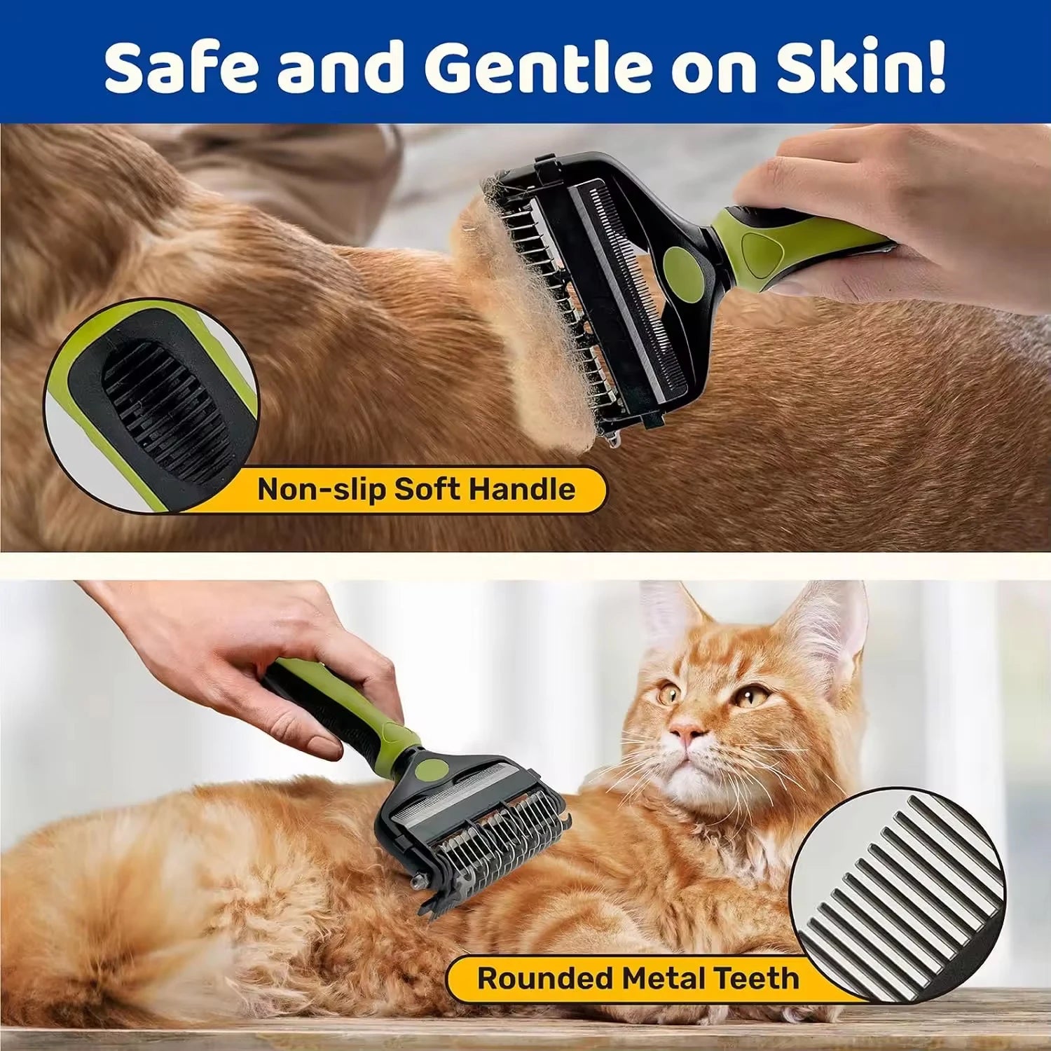 3 in 1 Cat Comb Brushes Dogs Grooming Shedding Supplies Dog Hair Remover Pet Deshedding Brush Pet Fur Knot Cutter Puppy