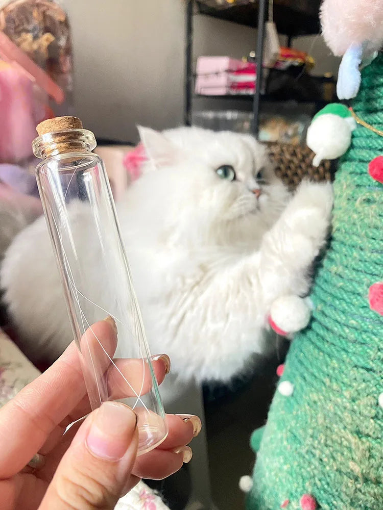 Cat Beard Storage Bottle Collect Luck Commemorative Pet Hair Cat Dog Teeth Preservation Souvenir Beard Collection Bottle