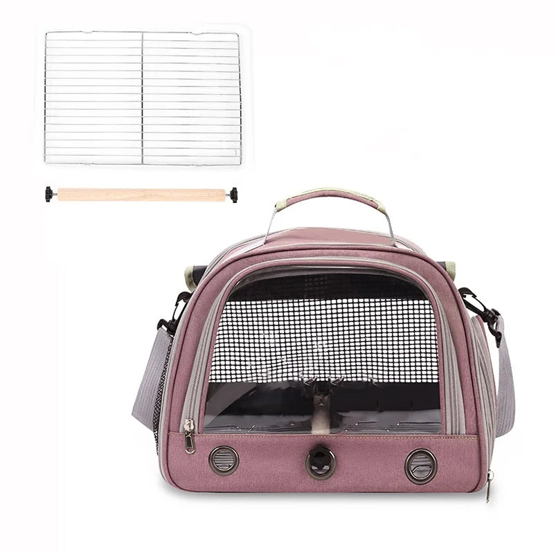 Bird Cage Parrot Carrier with Perch for Parakeet Lovebird African Gray Cockatiel Caique Conure Quaker Hiking Pet Travel Bag