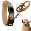 AirTag Tactical Dog Collar, with AirTag Holder and Handle Military Dog Metal Buckle Adjustable GPS Collar for Medium Large Dogs