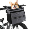 Bicycle Front Basket Pet Dog Carrying Bag Removable Suspension Folding Duffel Bag with 15 Lbs Weight Capacity for Cycling